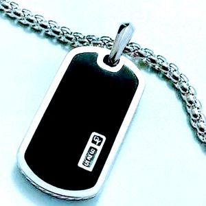 David Yurman Black Onyx Dog Tag Pendant